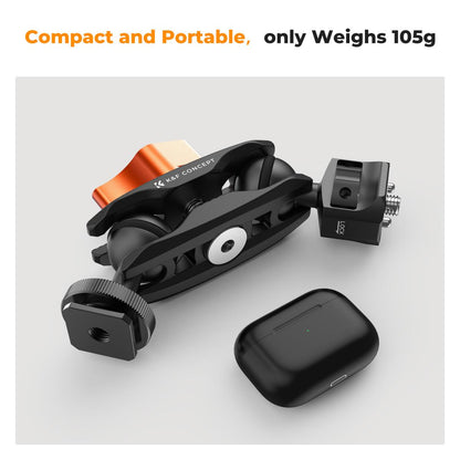 K&F Concept Universal Double Ball Heads Magic Arm with Cold Shoe 1/4" Screw Mount Studio Equipment