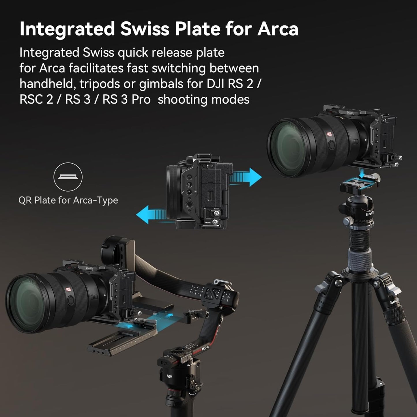 SmallRig Camera Cage Kit for Sony A6700 Video Cage Accessories 1/4''-20 3/8''-16 Holes 4336