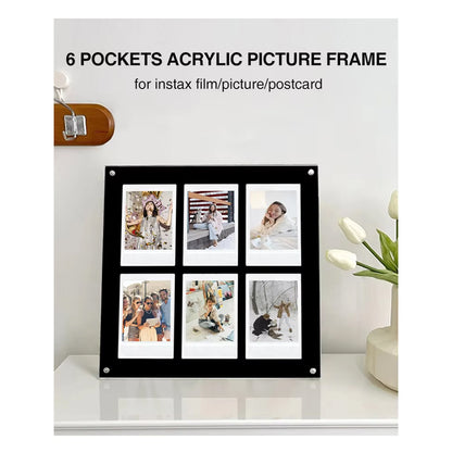 Acrylic Photo Stand 6 Pockets for Fujifilm Instax Instant Mini Films