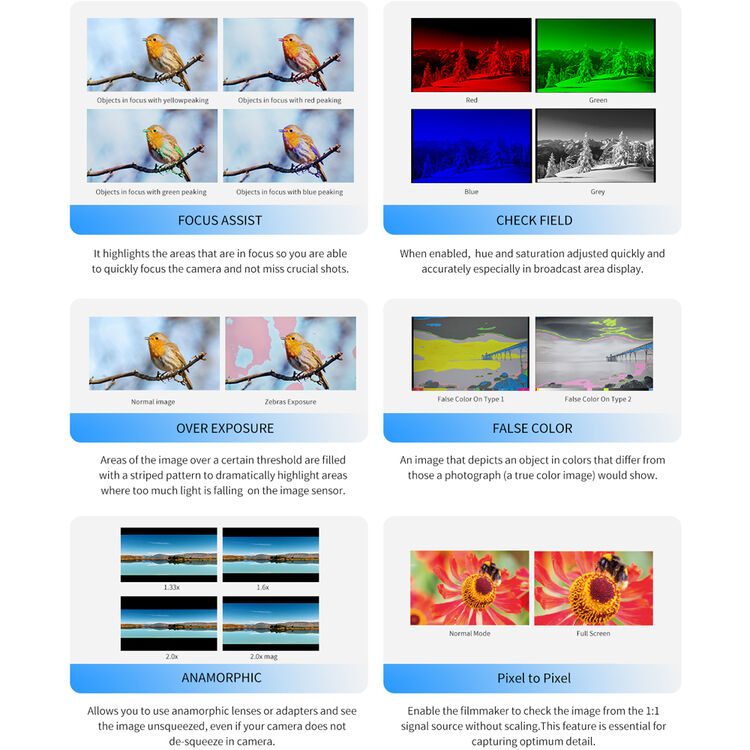 FEELWORLD FW568 PRO 6" High-Bright On-Camera 4K HDMI Monitor Camera Accessories