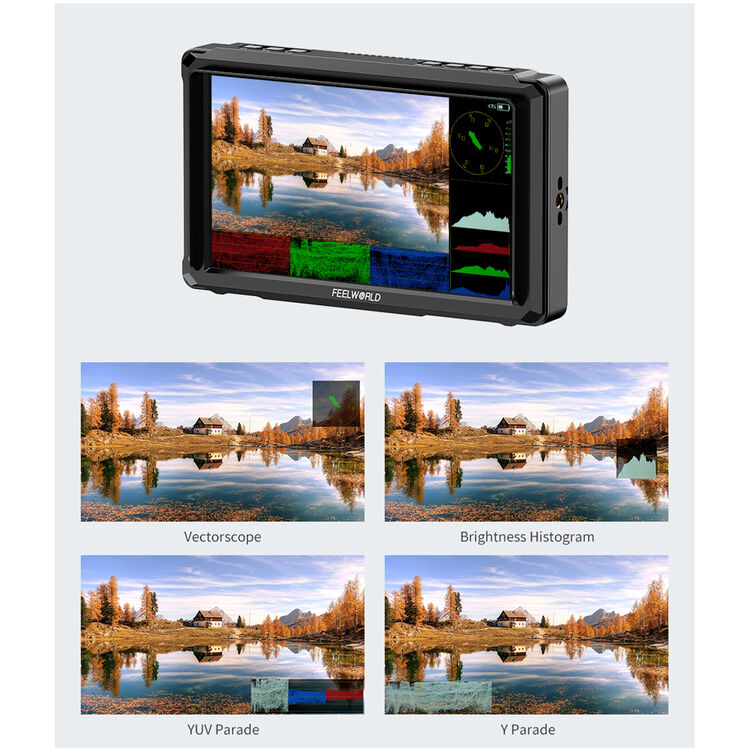 FEELWORLD FW568 PRO 6" High-Bright On-Camera 4K HDMI Monitor Camera Accessories