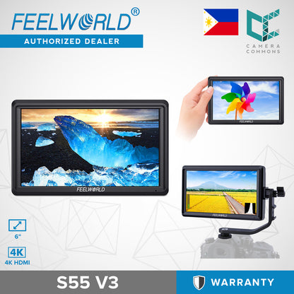 FEELWORLD S55 V3 6" 4K HDMI Monitor Up to DCI 4K via HDMI Input & Output