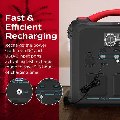 Energizer Portable Power Station (551.25Wh / 1102.5Wh) Fast Charge Premium Battery Cell