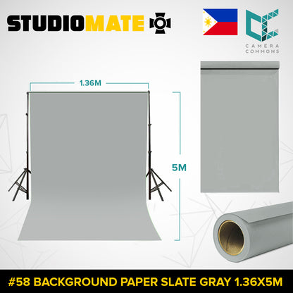Studiomate Seamless Photography Videography Backdrop Background Paper 1.36x5m / 4.46 x 16.4 ft Studio Equipment