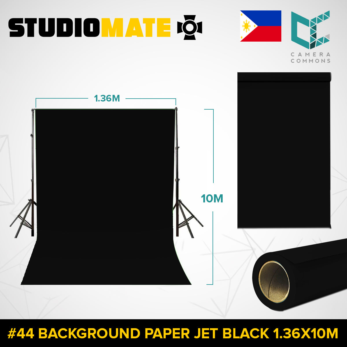 Studiomate Seamless Photography Videography Backdrop Background Paper 1.36x10m / 4.46 x 32 ft Studio Equipment