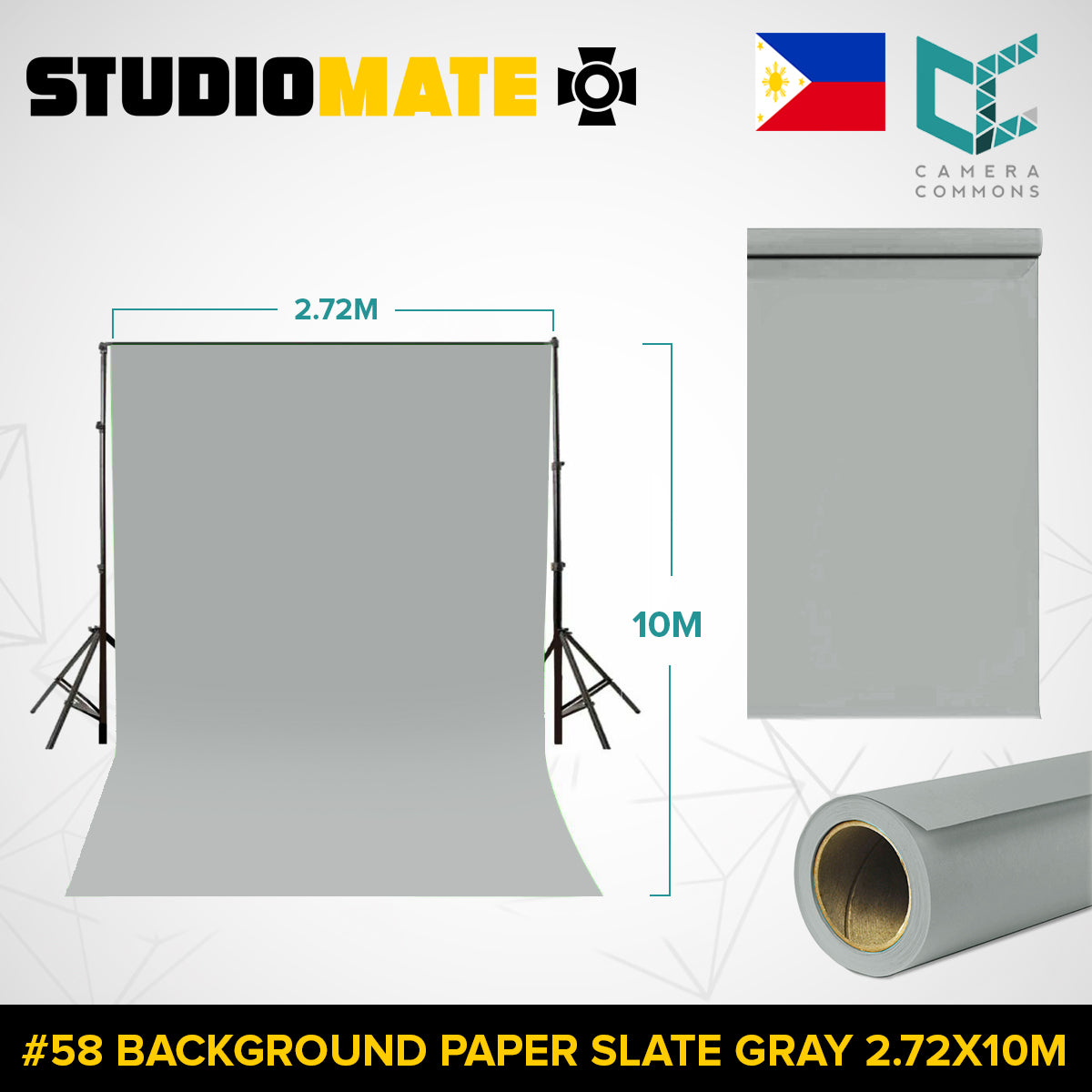 Studiomate Seamless Photography Videography Backdrop Background Paper 2.72x10m / 8.92x32 ft Studio Equipment
