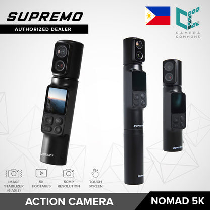 Supremo Nomad Handheld 5K Action Camera 5K60fps 50MP 6 Axis Stabilization