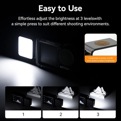 Ulanzi LM18 Mini Daylight LED Light 5600K CCT for DJI Osmo Action 4/3 & Pocket 3 Camera