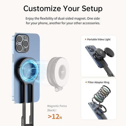 Ulanzi MA30 Carabiner Mounted Magnetic Mini Tripod for Smartphones Magnet Quick Mount