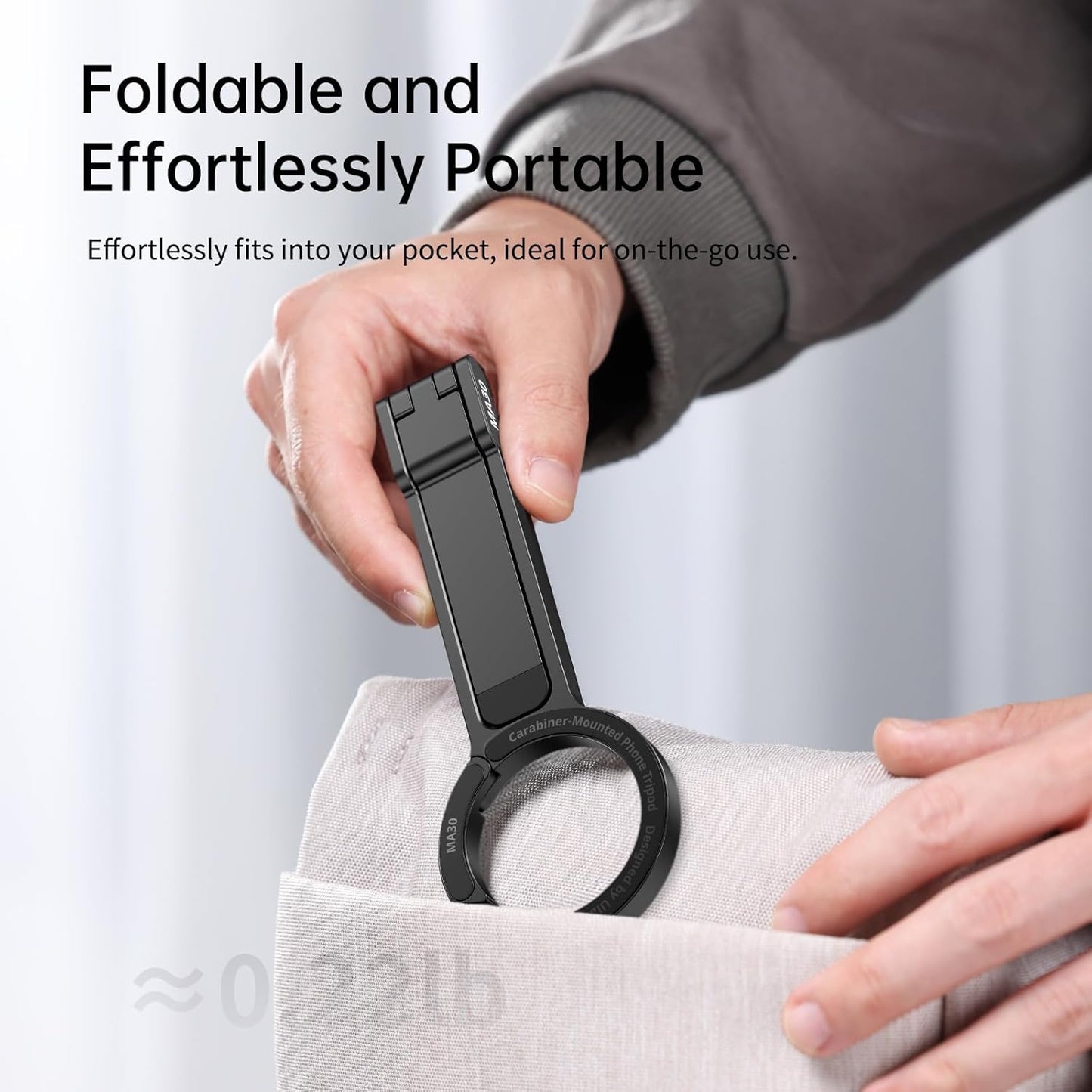 Ulanzi MA30 Carabiner Mounted Magnetic Mini Tripod for Smartphones Magnet Quick Mount