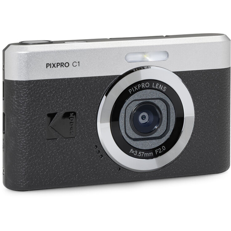 Kodak PIXPRO C1 Compact Digital Camera 13MP 26mm f/2 Wide-Angle Lens 1080p 60fps (Black/Brown/Tan)