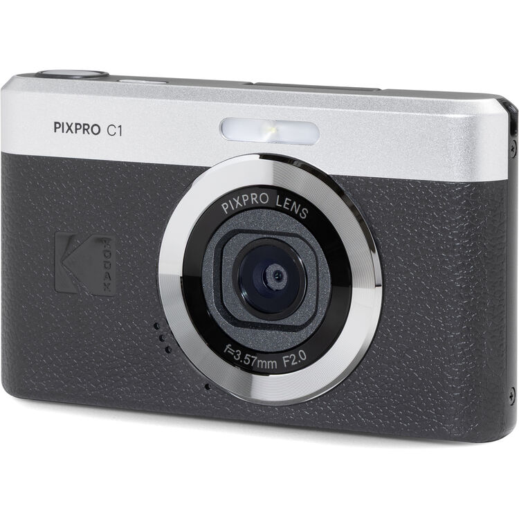 Kodak PIXPRO C1 Compact Digital Camera 13MP 26mm f/2 Wide-Angle Lens 1080p 60fps (Black/Brown/Tan)