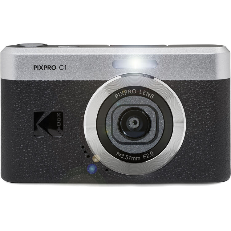 Kodak PIXPRO C1 Compact Digital Camera 13MP 26mm f/2 Wide-Angle Lens 1080p 60fps (Black/Brown/Tan)