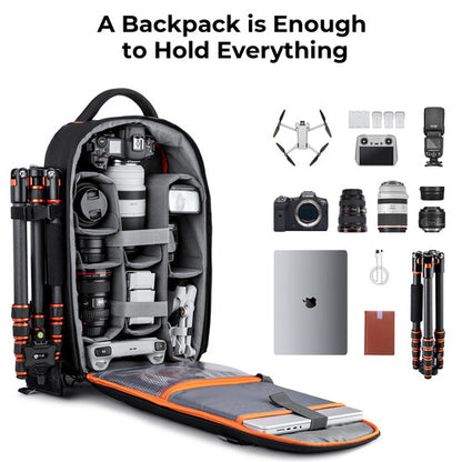 K&F Concept Shutterpak V2 Black Professional DSLR 18L Camera Bag Backpack KF13.140