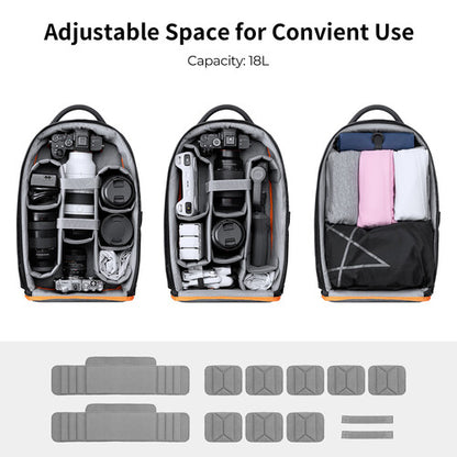 K&F Concept Shutterpak V2 Black Professional DSLR 18L Camera Bag Backpack KF13.140
