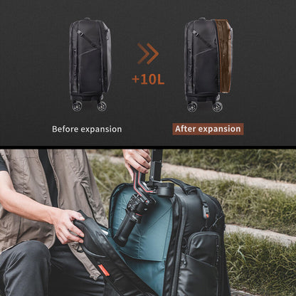 PGYTECH Roller Camera Backpack 30L Space Black 2 in 1 Trolley Case and Bag Expandable