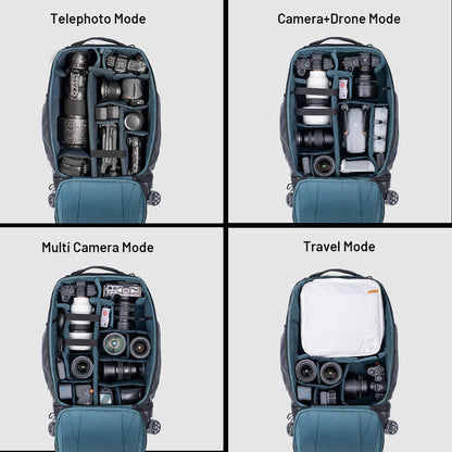 PGYTECH Roller Camera Backpack 30L Space Black 2 in 1 Trolley Case and Bag Expandable