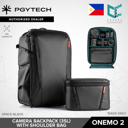 PGYTECH OneMo 2 Camera Backpack 25L / 35L with Shoulder Bag Double Quick Access Space Black