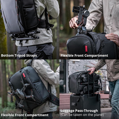 PGYTECH OneMo 2 Camera Backpack 25L / 35L with Shoulder Bag Double Quick Access Space Black