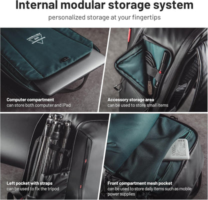 PGYTECH OneMo Lite Camera Backpack 22L Quick-Access Side Pocket Splashproof Twilight Black