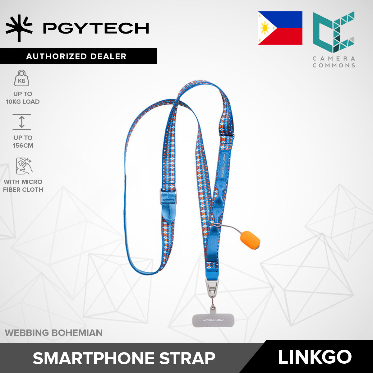 PGYTECH LinkGo Phone Strap Braided / Webbing with Microfiber Cloth for Smartphone Photography