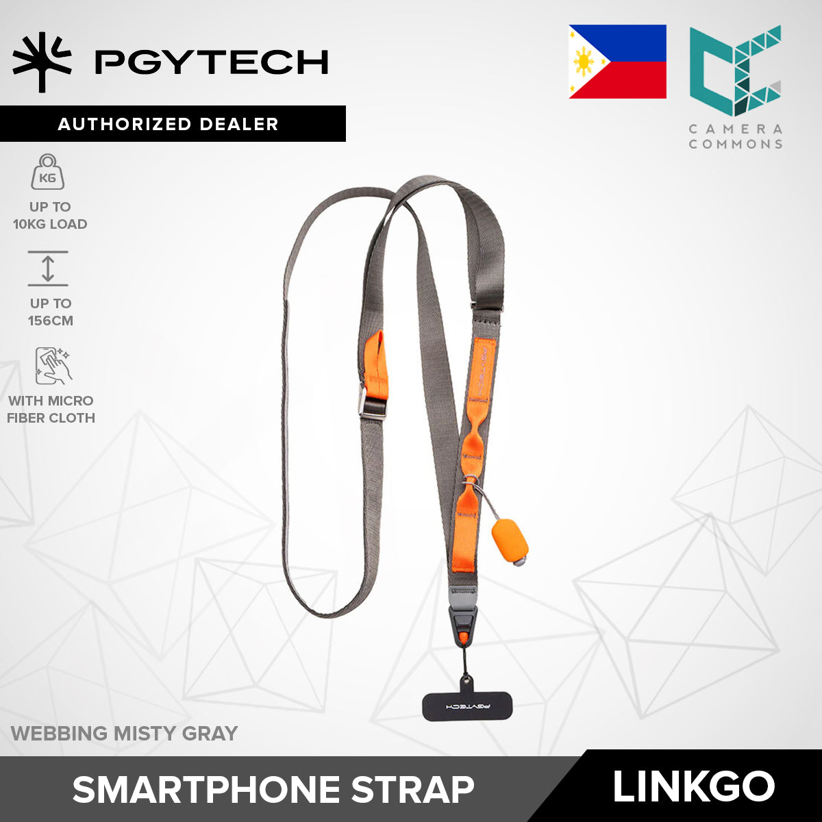 PGYTECH LinkGo Phone Strap Braided / Webbing with Microfiber Cloth for Smartphone Photography