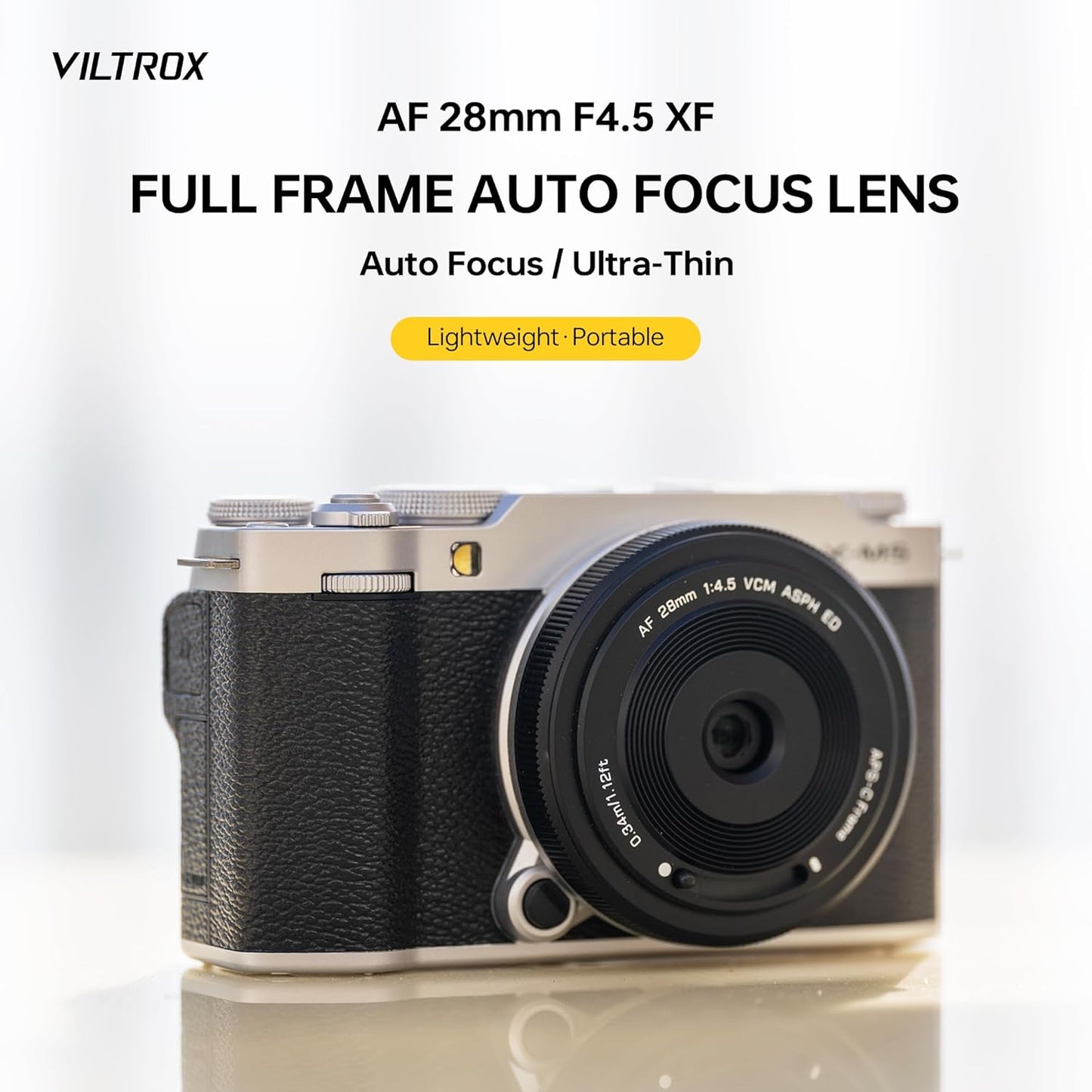 Viltrox AF 28mm f/4.5 XF Pancake Lens for Fujifilm X Mount Mirrorless Cameras