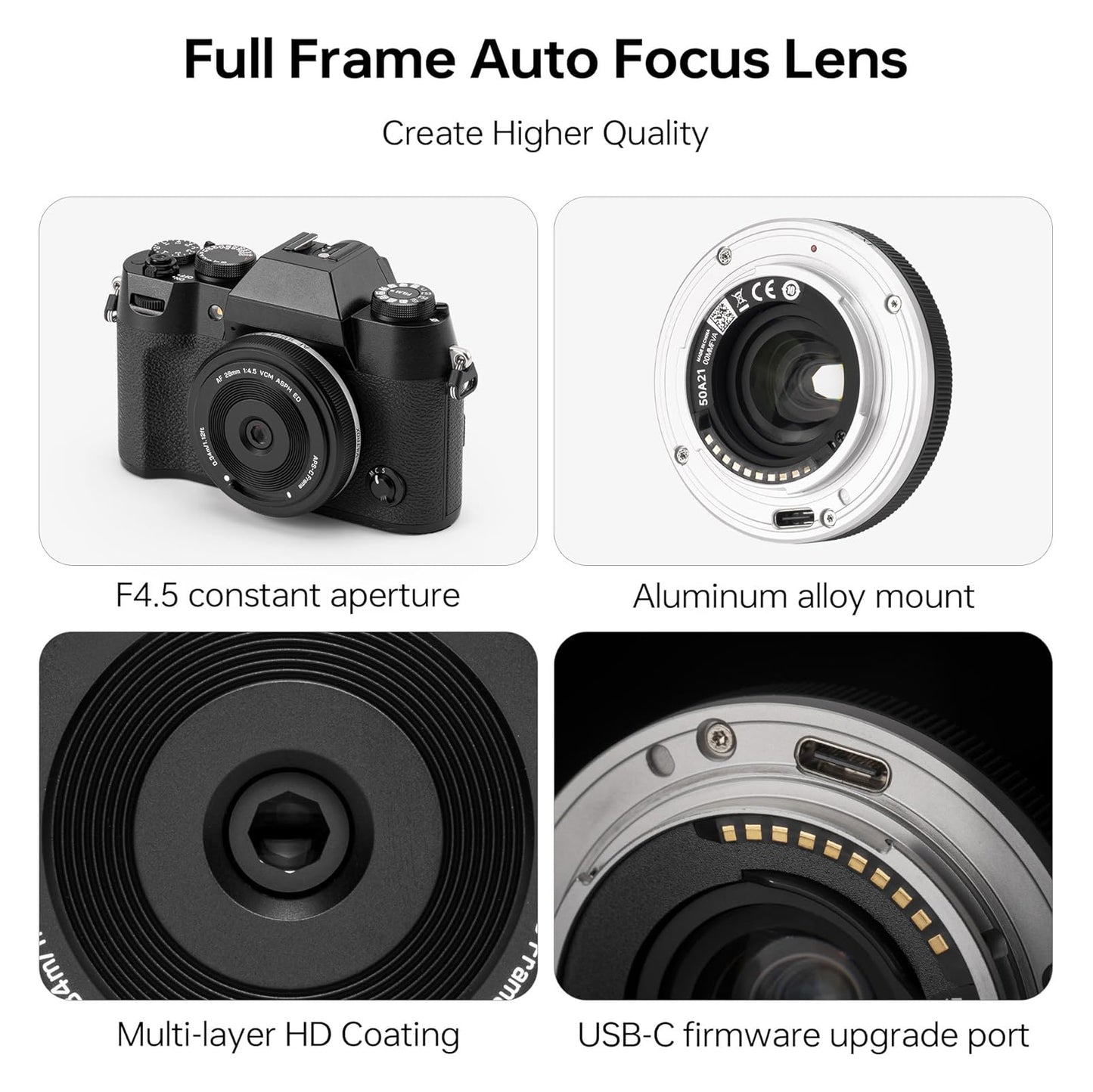 Viltrox AF 28mm f/4.5 XF Pancake Lens for Fujifilm X Mount Mirrorless Cameras