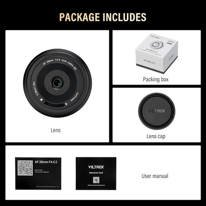 Viltrox AF 28mm f/4.5 Z Pancake Lens for Nikon Z-Mount Mirrorless Cameras