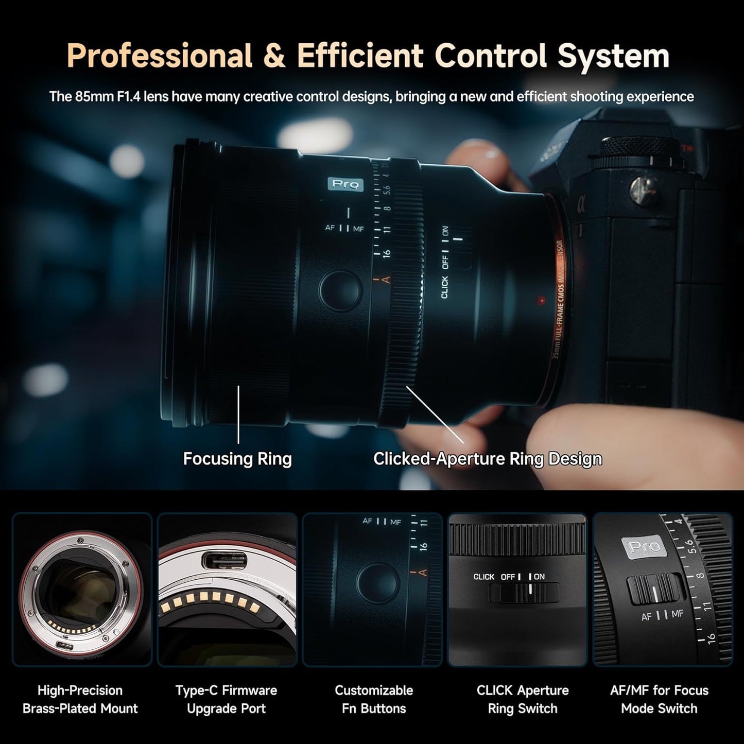 Viltrox AF 85mm f/1.4 Pro FE Prime Lens for Sony E-Mount Full-Frame Mirrorless Cameras