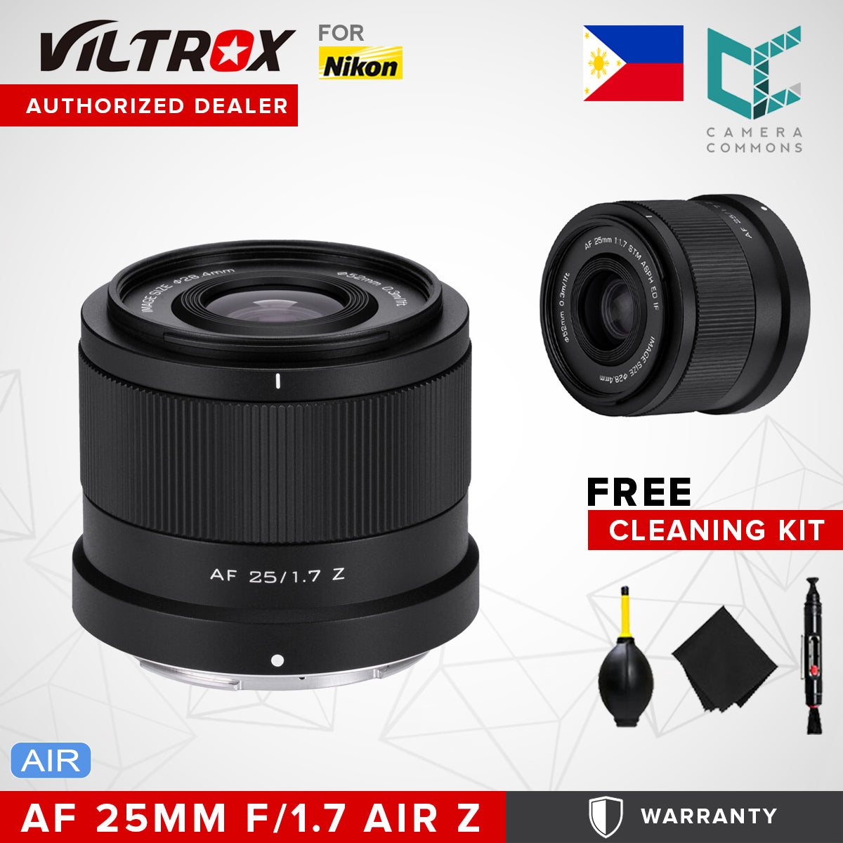 Viltrox AF 25mm f/1.7 Air Z Prime Lens for Nikon Z-Mount APS-C Mirrorless Cameras