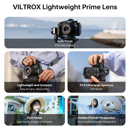 Viltrox AF 50mm f/2.0 Air Z Prime Lens for Nikon Z-Mount Full-Frame Mirrorless Cameras