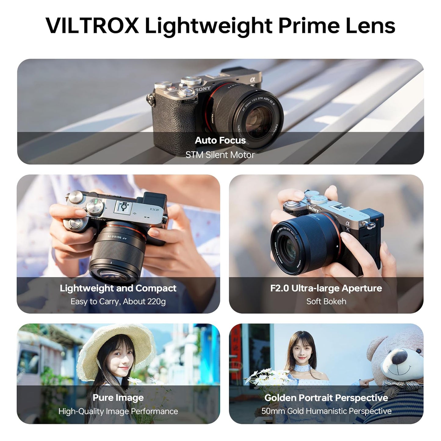 Viltrox AF 50mm f/2.0 Air FE Prime Lens for Sony E-Mount Full-Frame Mirrorless Cameras