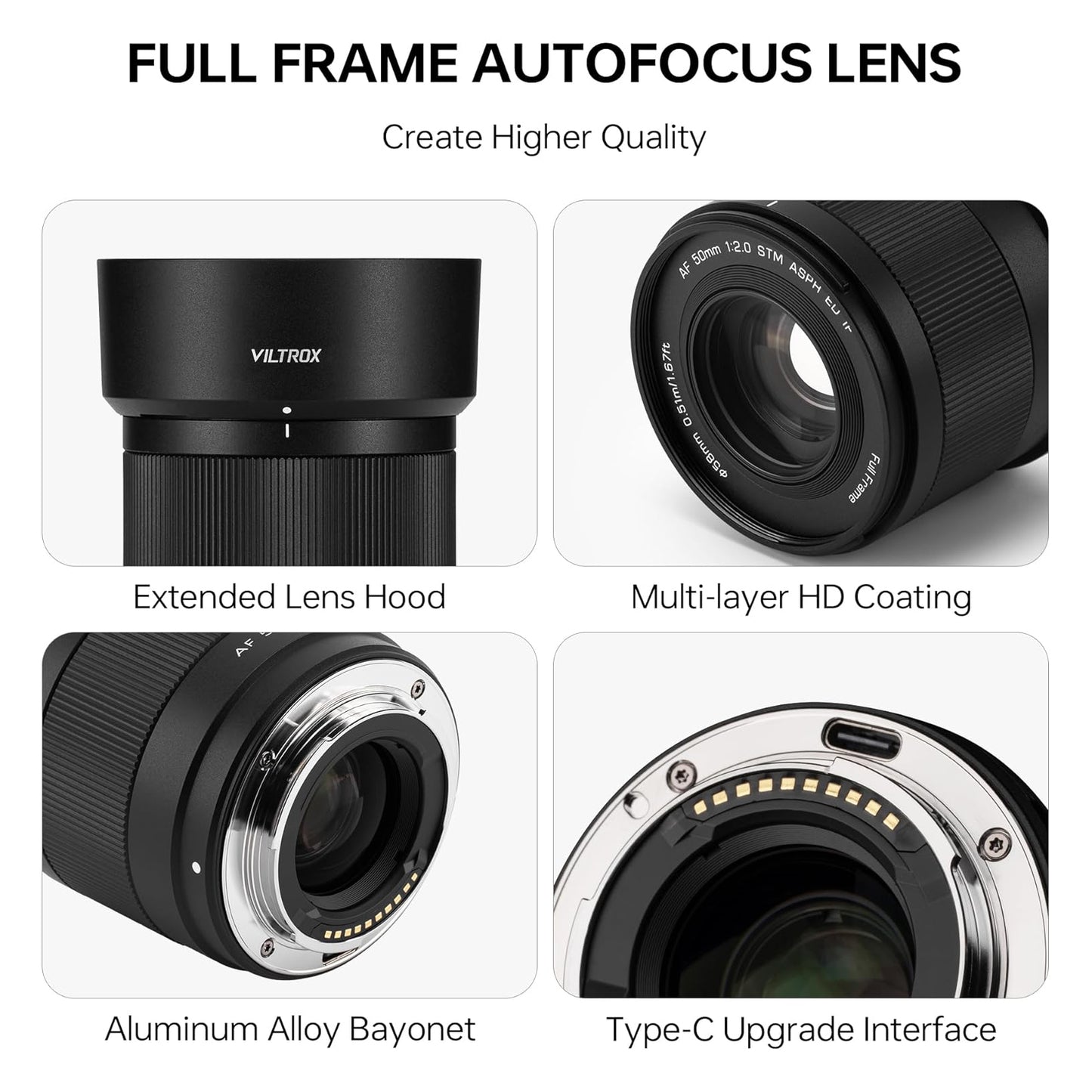 Viltrox AF 50mm f/2.0 Air FE Prime Lens for Sony E-Mount Full-Frame Mirrorless Cameras