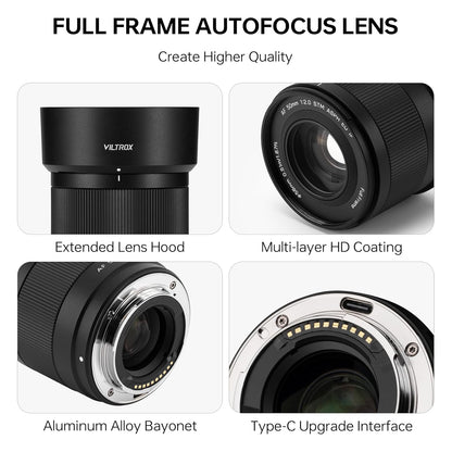 Viltrox AF 50mm f/2.0 Air FE Prime Lens for Sony E-Mount Full-Frame Mirrorless Cameras