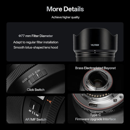 Viltrox AF 50mm f/1.4 Pro FE Prime Lens for Sony E-Mount Full-Frame Mirrorless Cameras
