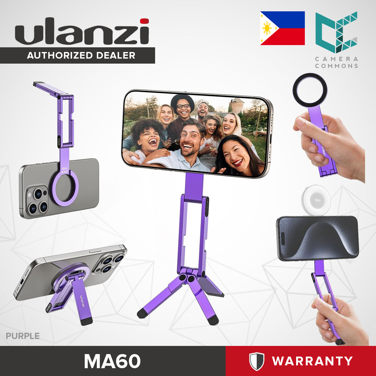 Ulanzi MA60 Magnetic Phone Mini Tripod and Stand for Smartphone Aluminium Magnet Quick Mount