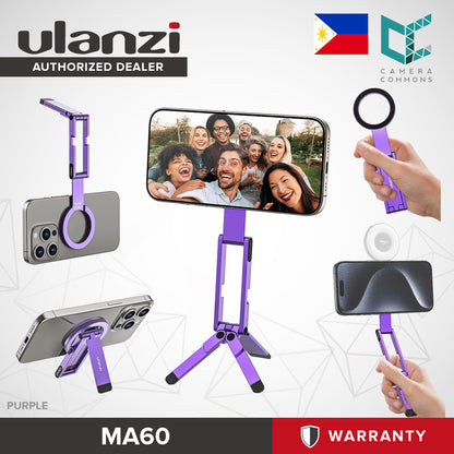 Ulanzi MA60 Magnetic Phone Mini Tripod and Stand for Smartphone Aluminium Magnet Quick Mount