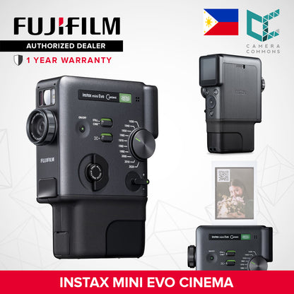FUJIFILM Instax Mini Evo Cinema Instant Camera 5MP Hybrid Video Built-In Flash Continuous LED Light