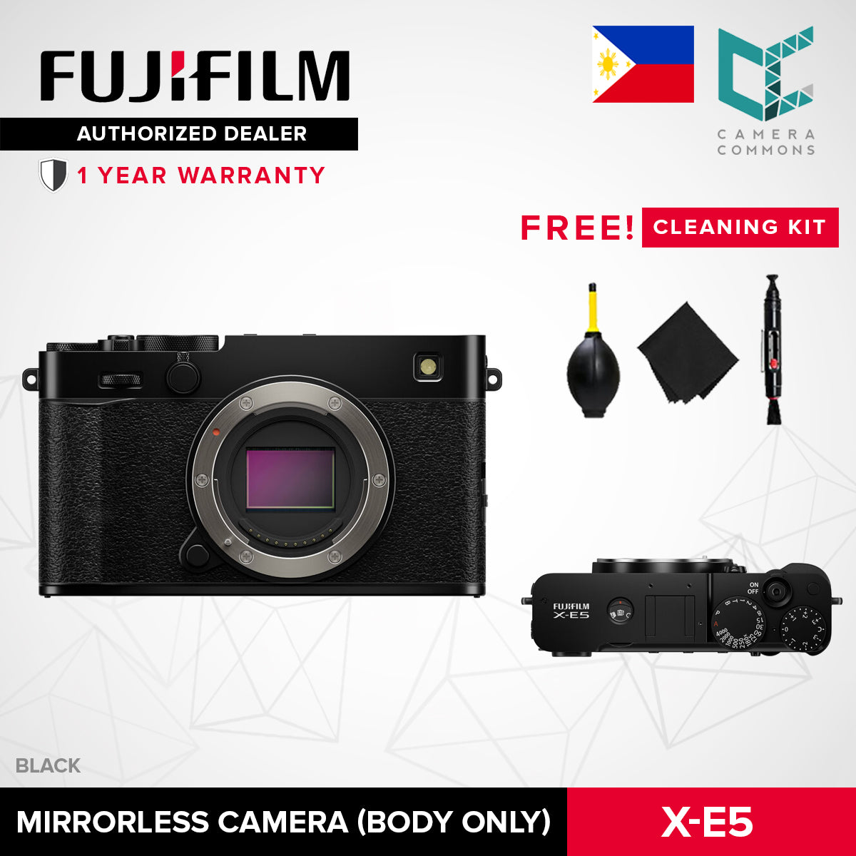 FUJIFILM X-E5 Mirrorless Camera 40.2MP APS-C X-Trans CMOS 5 HR Sensor 6.2K 30p 5-Stop IBIS