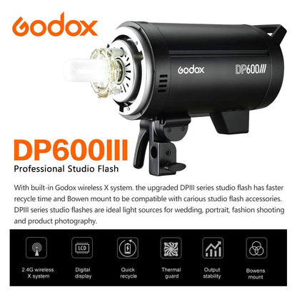 Godox DP600III Flash Head 600Ws with 150W Modeling Light Studio Equipment