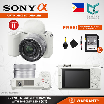 Sony ZV-E10 II Mirrorless Camera Body Kit with 16-50mm Lens (Black) Version 2 ZVE10