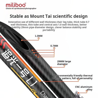 Miliboo ChaseLight L1 Professional Carbon Fiber Video Tripod with Fluid Head