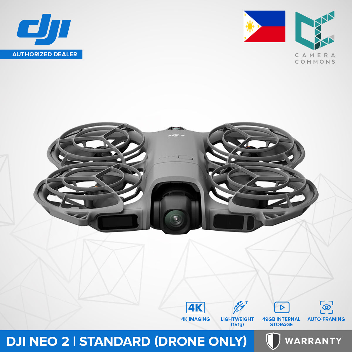 DJI Neo 2 Drone 4K60 2-Axis Gimbal with EIS (49GB of Internal Storage)