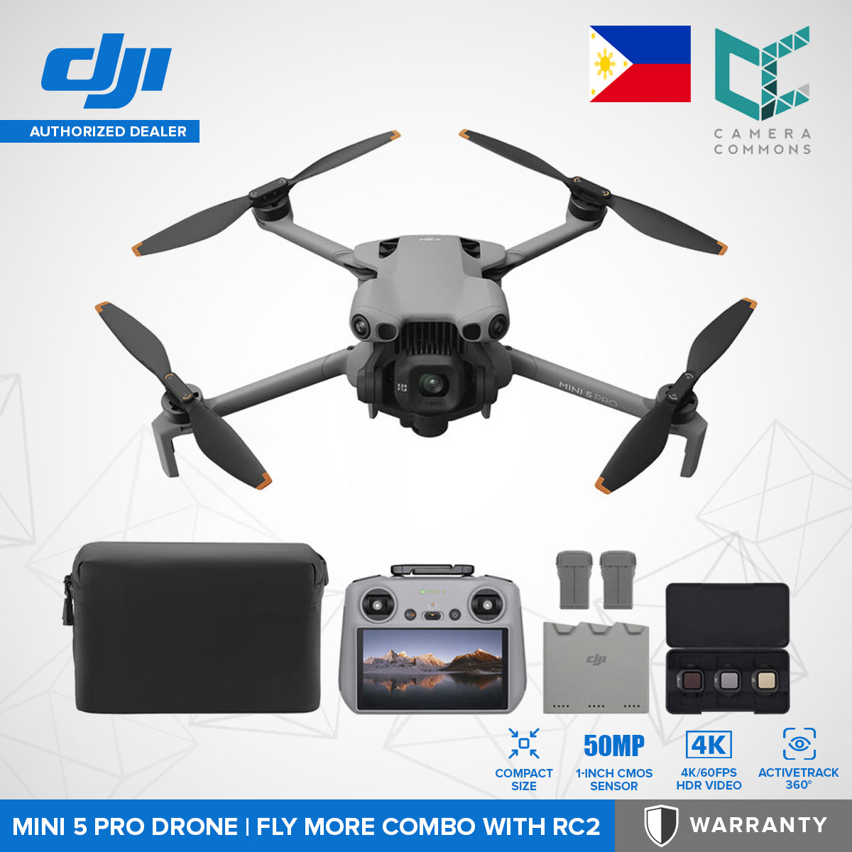 DJI Mini 5 Pro Drone 4K60 HDR Video 1" 50MP CMOS Sensor ActiveTrack 360