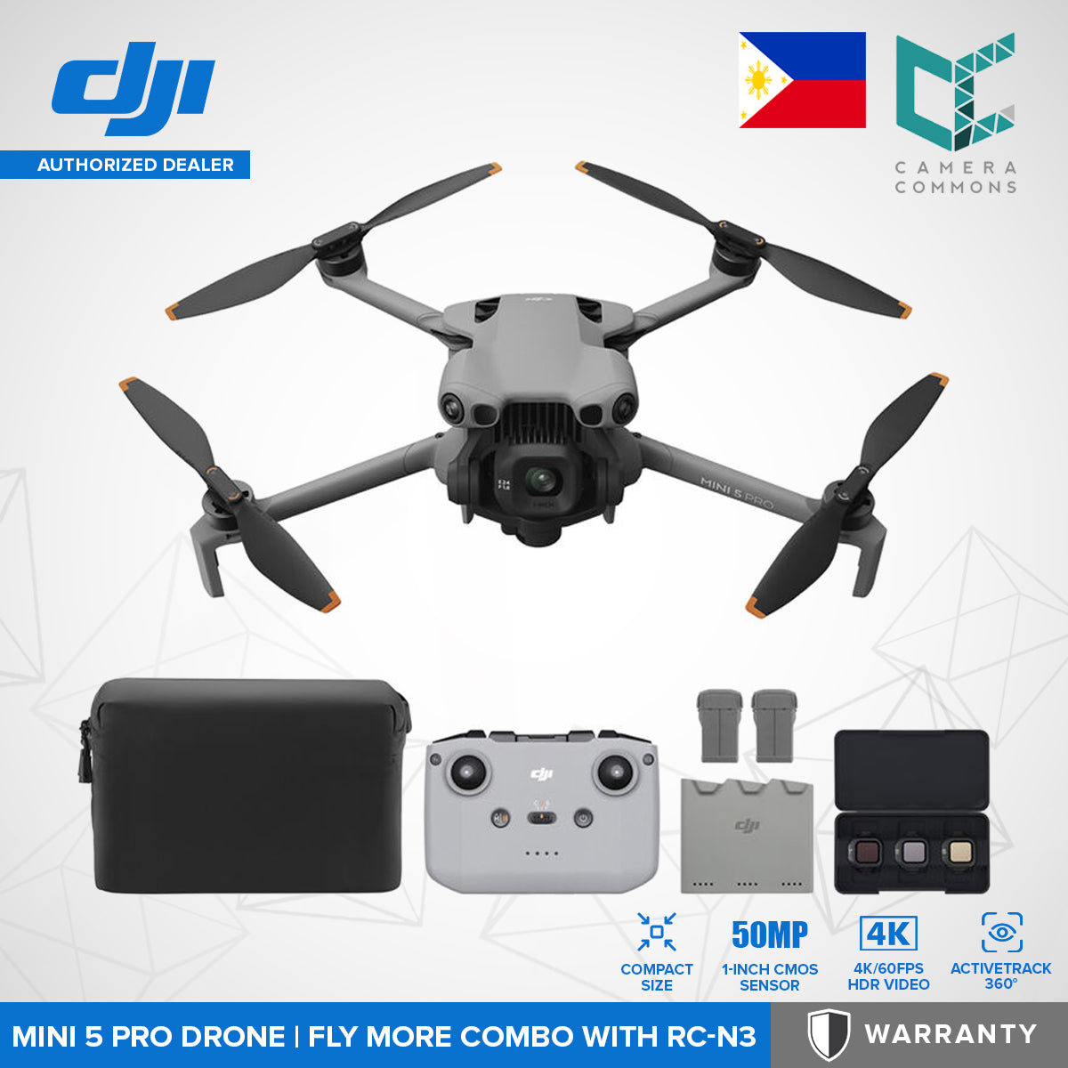 DJI Mini 5 Pro Drone 4K60 HDR Video 1" 50MP CMOS Sensor ActiveTrack 360