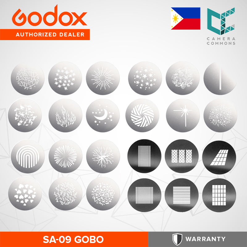 Godox SA-09 Gobo Set Creative Effect for SA Studio Light Projection Attachment & Lighting Effects