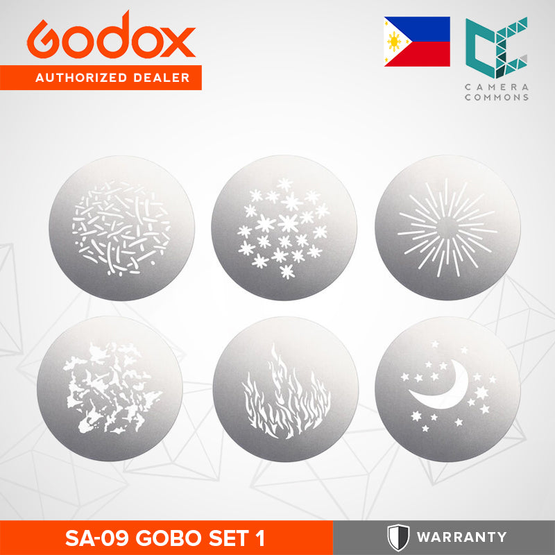 Godox SA-09 Gobo Set Creative Effect for SA Studio Light Projection Attachment & Lighting Effects