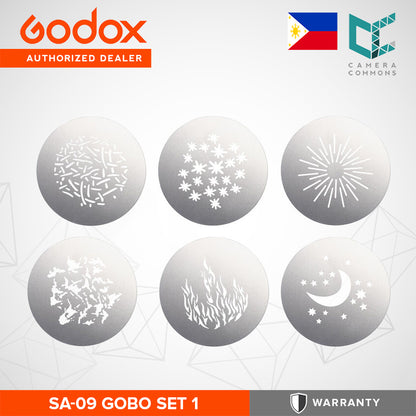 Godox SA-09 Gobo Set Creative Effect for SA Studio Light Projection Attachment & Lighting Effects