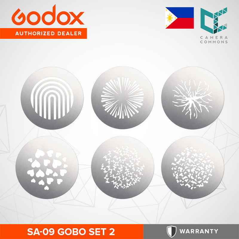 Godox SA-09 Gobo Set Creative Effect for SA Studio Light Projection Attachment & Lighting Effects